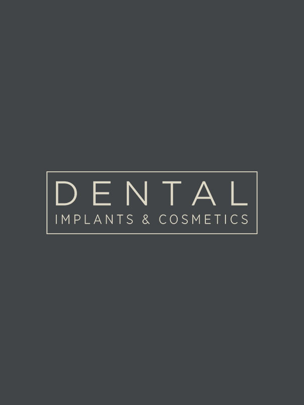 Minimalist logo featuring the text “Dental Implants & Cosmetics” on a dark background, representing a modern dental practice – Dentist Southwest Ranches